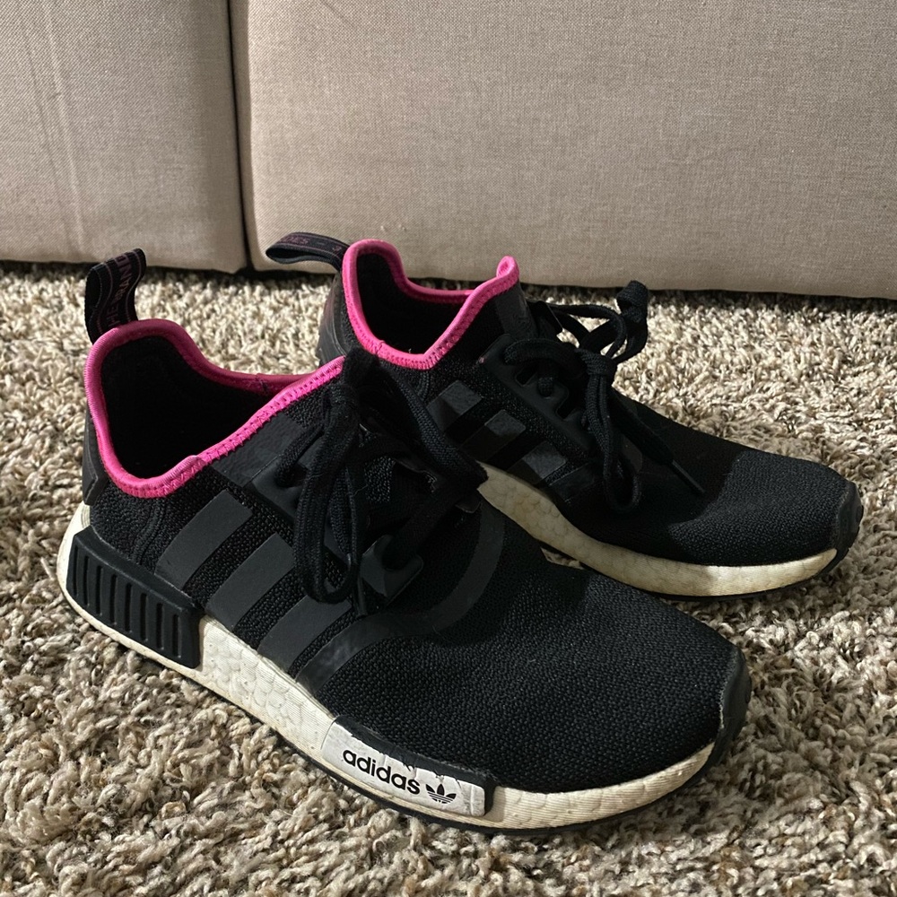 Adidas NMD R1 Black with Pink Trim